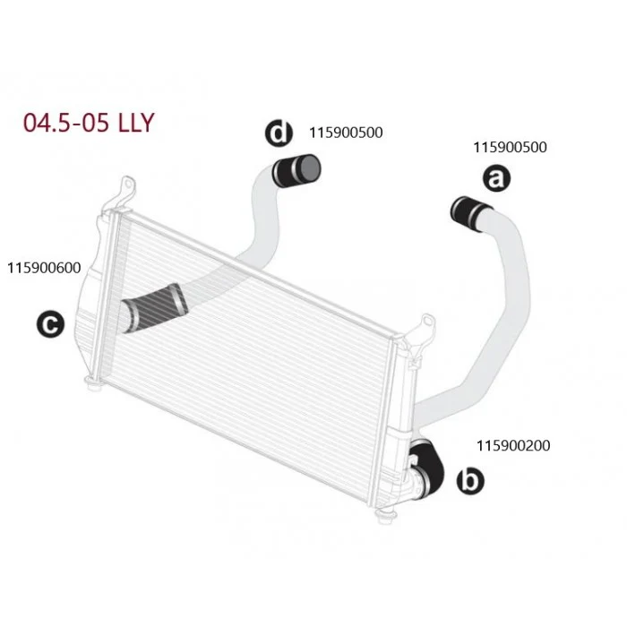 PPE Silicone Hoses and Stainless Steel Clamps, 2004.5-2005 LLY - Image 2