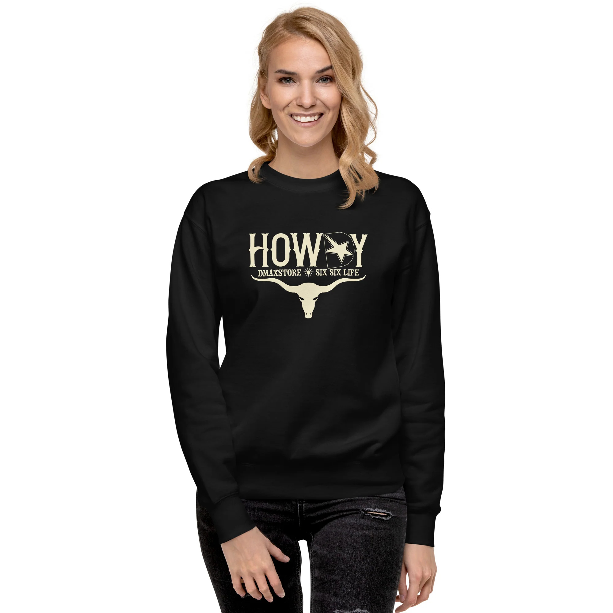 Ladies DmaxStore Howdy Crew Neck Sweatshirt - Image 2