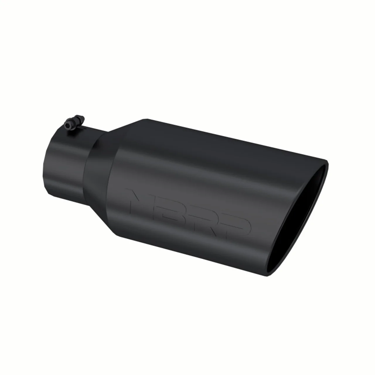 MBRP 5"X8"X18" Rolled Edge, Single Wall, Angle Cut, Black Tip