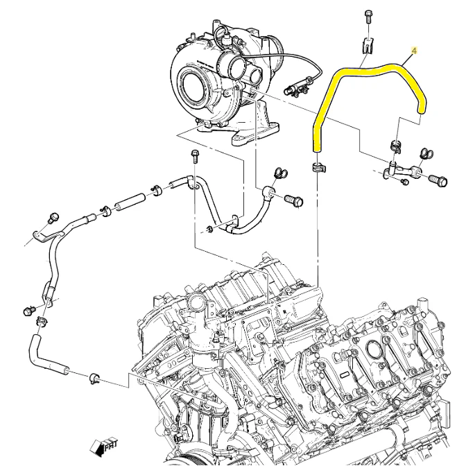 Turbo Coolant Feed Hose, 2011-2016 LML - Image 3